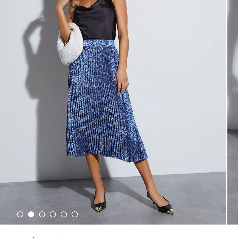 Elegant Blue Pleated Skirt